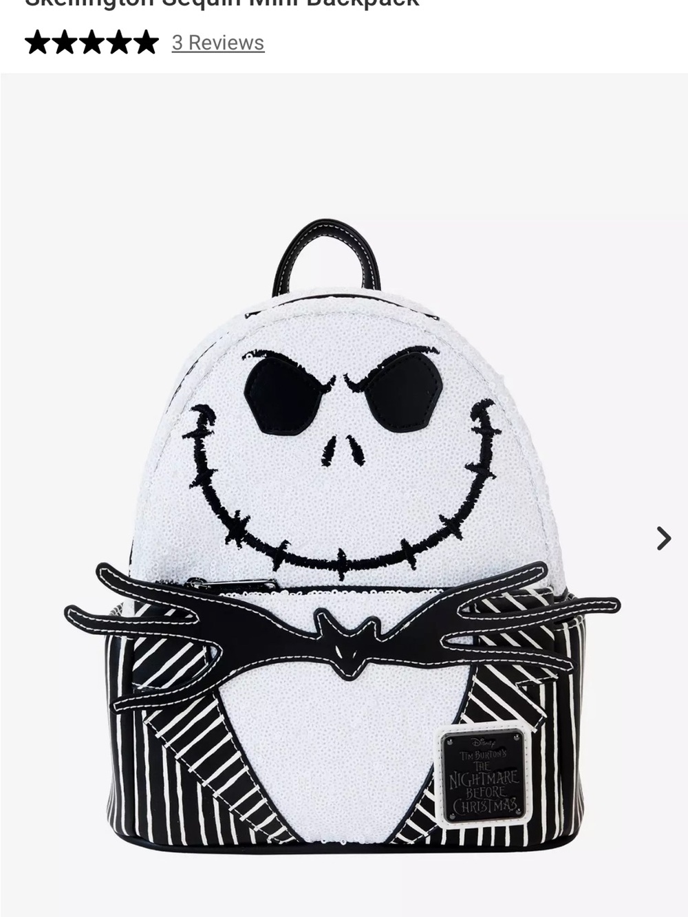 Loungefly Nightmare Before Christmas Jack Skellington Sequin Mini Backpack NWT